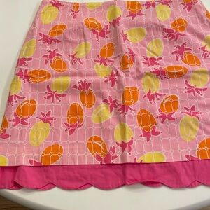 Lilly Pulitzer pink and yellow pineapple mini skirt size 8